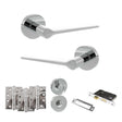 Quality image of Senza Pari Laviano Door Handle Pack (Bathroom Set - 2.5" CE Bathroom Lock, 4" Fire Rated Hinges x3) - Polished Chrome | Sku. adpspr180pc10 | available from Trade Door Handles.