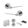Quality image of Senza Pari Laviano Door Handle Pack (Bathroom Set - 3" CE Bathroom Lock, 4" Slim Knuckle Hinges x2) - Polished Chrome | Sku. adpspr180pc13 | available from Trade Door Handles.
