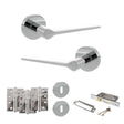 Quality image of Senza Pari Laviano Door Handle Pack (3 Lever Lock Set - 3" CE Sashlock, 4" Fire Rated Hinges x3) - Polished Chrome | Sku. adpspr180pc17 | available from Trade Door Handles.