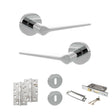 Quality image of Senza Pari Laviano Door Handle Pack (3 Lever Lock Set - 3" CE Sashlock, 4" Slim Knuckle Hinges x2) - Polished Chrome | Sku. adpspr180pc19 | available from Trade Door Handles.
