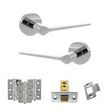 Quality image of Senza Pari Laviano Door Handle Pack (Latch Set - 2.5" CE Latch, 3" Fire Rated Hinges x3) - Polished Chrome | Sku. adpspr180pc1 | available from Trade Door Handles.