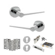 Quality image of Senza Pari Laviano Door Handle Pack (Euro Lock Set - 3" CE Sashlock, 3" Fire Rated Hinges x3) - Polished Chrome | Sku. adpspr180pc21 | available from Trade Door Handles.