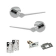 Quality image of Senza Pari Laviano Door Handle Pack (Latch Set - 2.5" Latch, 3" Hinges x2) - Polished Chrome | Sku. adpspr180pc7 | available from Trade Door Handles.