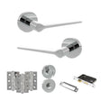Quality image of Senza Pari Laviano Door Handle Pack (Bathroom Set - 3" CE Bathroom Lock, 3" Fire Rated Hinges x3) - Polished Chrome | Sku. adpspr180pc9 | available from Trade Door Handles.