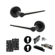 Quality image of Senza Pari Laviano Door Handle Pack (Euro Lock Set - 3" CE Sashlock, 4" Slim Knuckle Hinges x2) - Matt Black | Sku. adpspr180mb25 | available from Trade Door Handles.