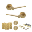 Quality image of Senza Pari Laviano Door Handle Pack (3 Lever Lock Set - 3" CE Sashlock, 3" Fire Rated Hinges x3) - Satin Brass | Sku. adpspr180sb15 | available from Trade Door Handles.