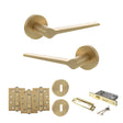 Quality image of Senza Pari Laviano Door Handle Pack (3 Lever Lock Set - 3" CE Sashlock, 4" Fire Rated Hinges x3) - Satin Brass | Sku. adpspr180sb17 | available from Trade Door Handles.