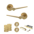 Quality image of Senza Pari Laviano Door Handle Pack (3 Lever Lock Set - 3" CE Sashlock, 4" Slim Knuckle Hinges x2) - Satin Brass | Sku. adpspr180sb19 | available from Trade Door Handles.
