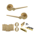 Quality image of Senza Pari Laviano Door Handle Pack (Euro Lock Set - 3" CE Sashlock, 4" Fire Rated Hinges x3) - Satin Brass | Sku. adpspr180sb23 | available from Trade Door Handles.