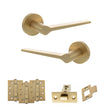 Quality image of Senza Pari Laviano Door Handle Pack (Latch Set - 3" CE Latch, 4" Fire Rated Hinges x3) - Satin Brass | Sku. adpspr180sb4 | available from Trade Door Handles.