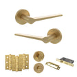 Quality image of Senza Pari Laviano Door Handle Pack (Bathroom Set - 2.5" CE Bathroom Lock, 3" Fire Rated Hinges x3) - Satin Brass | Sku. adpspr180sb8 | available from Trade Door Handles.