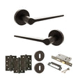 Quality image of Senza Pari Laviano Door Handle Pack (3 Lever Lock Set - 3" CE Sashlock, 4" Fire Rated Hinges x3) - Urban Dark Bronze | Sku. adpspr180udb17 | available from Trade Door Handles.
