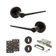 Quality image of Senza Pari Laviano Door Handle Pack (3 Lever Lock Set - 2.5" CE Sashlock, 4" Slim Knuckle Hinges x2) - Urban Dark Bronze | Sku. adpspr180udb18 | available from Trade Door Handles.