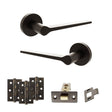 Quality image of Senza Pari Laviano Door Handle Pack (Latch Set - 2.5" CE Latch, 3" Fire Rated Hinges x3) - Urban Dark Bronze | Sku. adpspr180udb1 | available from Trade Door Handles.