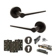 Quality image of Senza Pari Laviano Door Handle Pack (Euro Lock Set - 2.5" CE Sashlock, 4" Fire Rated Hinges x3) - Urban Dark Bronze | Sku. adpspr180udb22 | available from Trade Door Handles.