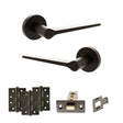 Quality image of Senza Pari Laviano Door Handle Pack (Latch Set - 2.5" CE Latch, 4" Fire Rated Hinges x3) - Urban Dark Bronze | Sku. adpspr180udb3 | available from Trade Door Handles.