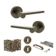 Quality image of Senza Pari Darrio Door Handle Pack (3 Lever Lock Set - 3" CE Sashlock, 3" Fire Rated Hinges x3) - Antique Brass | Sku. adpspro218ab15 | available from Trade Door Handles.