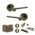 Quality image of Senza Pari Darrio Door Handle Pack (Euro Lock Set - 3" CE Sashlock, 3" Fire Rated Hinges x3) - Antique Brass | Sku. adpspro218ab21 | available from Trade Door Handles.