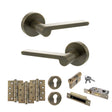 Quality image of Senza Pari Darrio Door Handle Pack (Euro Lock Set - 2.5" CE Sashlock, 4" Fire Rated Hinges x3) - Antique Brass | Sku. adpspro218ab22 | available from Trade Door Handles.