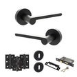 Quality image of Senza Pari Darrio Door Handle Pack (3 Lever Lock Set - 2.5" CE Sashlock, 3" Fire Rated Hinges x3) - Matt Black | Sku. adpspro218mb14 | available from Trade Door Handles.