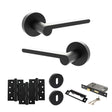 Quality image of Senza Pari Darrio Door Handle Pack (3 Lever Lock Set - 3" CE Sashlock, 4" Fire Rated Hinges x3) - Matt Black | Sku. adpspro218mb17 | available from Trade Door Handles.