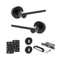Quality image of Senza Pari Darrio Door Handle Pack (3 Lever Lock Set - 2.5" CE Sashlock, 4" Slim Knuckle Hinges x2) - Matt Black | Sku. adpspro218mb18 | available from Trade Door Handles.