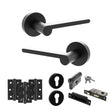 Quality image of Senza Pari Darrio Door Handle Pack (Euro Lock Set - 2.5" CE Sashlock, 3" Fire Rated Hinges x3) - Matt Black | Sku. adpspro218mb20 | available from Trade Door Handles.