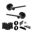 Quality image of Senza Pari Darrio Door Handle Pack (Euro Lock Set - 3" CE Sashlock, 4" Fire Rated Hinges x3) - Matt Black | Sku. adpspro218mb23 | available from Trade Door Handles.