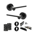 Quality image of Senza Pari Darrio Door Handle Pack (Euro Lock Set - 2.5" CE Sashlock, 4" Slim Knuckle Hinges x2) - Matt Black | Sku. adpspro218mb24 | available from Trade Door Handles.