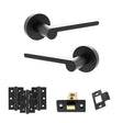 Quality image of Senza Pari Darrio Door Handle Pack (Latch Set - 3" CE Latch, 3" Fire Rated Hinges x3) - Matt Black | Sku. adpspro218mb2 | available from Trade Door Handles.