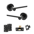 Quality image of Senza Pari Darrio Door Handle Pack (Latch Set - 3" CE Latch, 4" Slim Knuckle Hinges x2) - Matt Black | Sku. adpspro218mb6 | available from Trade Door Handles.