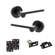 Quality image of Senza Pari Darrio Door Handle Pack (Latch Set - 2.5" Latch, 3" Hinges x2) - Matt Black | Sku. adpspro218mb7 | available from Trade Door Handles.
