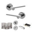 Quality image of Senza Pari Darrio Door Handle Pack (Bathroom Set - 3" CE Bathroom Lock, 4" Fire Rated Hinges x3) - Polished Chrome | Sku. adpspro218pc11 | available from Trade Door Handles.