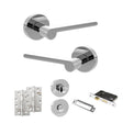 Quality image of Senza Pari Darrio Door Handle Pack (Bathroom Set - 3" CE Bathroom Lock, 4" Slim Knuckle Hinges x2) - Polished Chrome | Sku. adpspro218pc13 | available from Trade Door Handles.