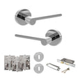 Quality image of Senza Pari Darrio Door Handle Pack (3 Lever Lock Set - 2.5" CE Sashlock, 4" Fire Rated Hinges x3) - Polished Chrome | Sku. adpspro218pc16 | available from Trade Door Handles.