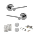 Quality image of Senza Pari Darrio Door Handle Pack (3 Lever Lock Set - 3" CE Sashlock, 4" Slim Knuckle Hinges x2) - Polished Chrome | Sku. adpspro218pc19 | available from Trade Door Handles.