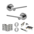 Quality image of Senza Pari Darrio Door Handle Pack (Euro Lock Set - 2.5" CE Sashlock, 3" Fire Rated Hinges x3) - Polished Chrome | Sku. adpspro218pc20 | available from Trade Door Handles.