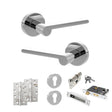 Quality image of Senza Pari Darrio Door Handle Pack (Euro Lock Set - 3" CE Sashlock, 4" Slim Knuckle Hinges x2) - Polished Chrome | Sku. adpspro218pc25 | available from Trade Door Handles.