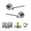 Quality image of Senza Pari Darrio Door Handle Pack (Latch Set - 2.5" CE Latch, 4" Fire Rated Hinges x3) - Polished Chrome | Sku. adpspro218pc3 | available from Trade Door Handles.