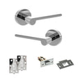 Quality image of Senza Pari Darrio Door Handle Pack (Latch Set - 2.5" Latch, 3" Hinges x2) - Polished Chrome | Sku. adpspro218pc7 | available from Trade Door Handles.
