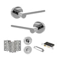 Quality image of Senza Pari Darrio Door Handle Pack (Bathroom Set - 3" CE Bathroom Lock, 3" Fire Rated Hinges x3) - Polished Chrome | Sku. adpspro218pc9 | available from Trade Door Handles.