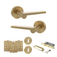 Quality image of Senza Pari Darrio Door Handle Pack (3 Lever Lock Set - 2.5" CE Sashlock, 4" Fire Rated Hinges x3) - Satin Brass | Sku. adpspro218sb16 | available from Trade Door Handles.