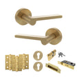 Quality image of Senza Pari Darrio Door Handle Pack (Euro Lock Set - 2.5" CE Sashlock, 3" Fire Rated Hinges x3) - Satin Brass | Sku. adpspro218sb20 | available from Trade Door Handles.