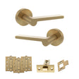 Quality image of Senza Pari Darrio Door Handle Pack (Latch Set - 2.5" CE Latch, 4" Fire Rated Hinges x3) - Satin Brass | Sku. adpspro218sb3 | available from Trade Door Handles.