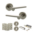 Quality image of Senza Pari Darrio Door Handle Pack (3 Lever Lock Set - 2.5" CE Sashlock, 3" Fire Rated Hinges x3) - Satin Nickel | Sku. adpspro218sn14 | available from Trade Door Handles.