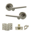 Quality image of Senza Pari Darrio Door Handle Pack (Latch Set - 2.5" CE Latch, 3" Fire Rated Hinges x3) - Satin Nickel | Sku. adpspro218sn1 | available from Trade Door Handles.