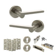 Quality image of Senza Pari Darrio Door Handle Pack (Euro Lock Set - 3" CE Sashlock, 3" Fire Rated Hinges x3) - Satin Nickel | Sku. adpspro218sn21 | available from Trade Door Handles.
