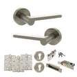 Quality image of Senza Pari Darrio Door Handle Pack (Euro Lock Set - 3" CE Sashlock, 4" Fire Rated Hinges x3) - Satin Nickel | Sku. adpspro218sn23 | available from Trade Door Handles.