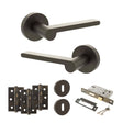 Quality image of Senza Pari Darrio Door Handle Pack (3 Lever Lock Set - 2.5" CE Sashlock, 3" Fire Rated Hinges x3) - Urban Dark Bronze | Sku. adpspro218udb14 | available from Trade Door Handles.
