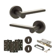 Quality image of Senza Pari Darrio Door Handle Pack (3 Lever Lock Set - 3" CE Sashlock, 4" Fire Rated Hinges x3) - Urban Dark Bronze | Sku. adpspro218udb17 | available from Trade Door Handles.